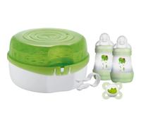 MAM Microwave Steam Steriliser Kit Includes 2×160ml Bottles 1 Pacifier 1 Steriliser