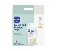 MAM Milk Storage Bags | Pack of 25 | Leak-Proof and Pre-Sterilised Breast Milk Storage Solution | Space Saving Design | Easy to Pour and Store | Baby Essentials for Newborn