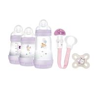 MAM, Newborn Baby Gift Set Includes: 2 x 160 ml Anti-colic Bottles, 1 x 260 ml Anti-Colic Bottle, 1 x Original Start Pacifier, 1 x Pacifier Clip, from 0 Months, Pink