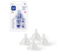 MAM Teats Size 0 | 4 Pack | Extra-Slow Flow | Fits All MAM Bottles | Made from SkinSoft Silicone | Baby Accessories for Newborn