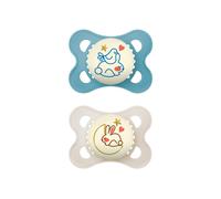 MAM Night Glow in the Dark Silicone Pacifier, Blue, 2-Count