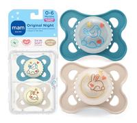 MAM Pacifier Night Glow in the Dark - Silicone - Blue, 2-Count