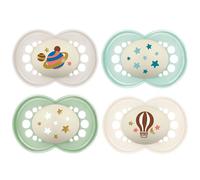 MAM Night Soothers Silicon 16+, pack of 4, glow in the dark
