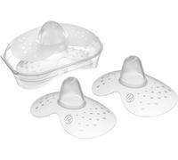 MAM Nipple Shield | Medium | 2 Pack | Comes in Sterilisable Travel Case | SkinSoft Silicone Familiar for Baby | Protects and Supports Breastfeeding