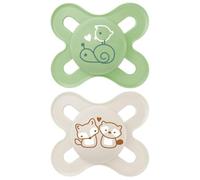 mam - Original 0-2 months dummy (2 pieces) random colour - small, ultra-compact and lightweight newborn dummy - symmetrical and anatomical silicone baby pacifier