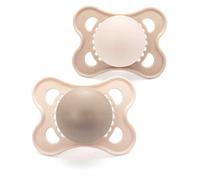 MAM Original Soothers | 2-6 Months | 2 Pack | Comes in Dummy Steriliser Case | Made from Sustainable Materials | Baby Accessories for Newborn | Cream/Green (Plain)