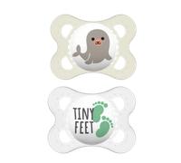 MAM Original 0m+ Pacifier 2-pack - White & Transparent