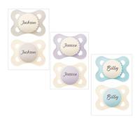 MAM Original *2-Pack* Personalised Dummy Pacifier Soother, 0-6 Months, Unisex Name