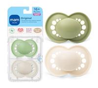 MAM Original Baby Pacifier 16+ Mths, Skin Soft Silicone Nipple, 2 Pack | BPA-Free Skin Soft Silicone Nipple, Developed With Medical Experts, With Sterilizer Case, Easy To Clean, Made In Europe