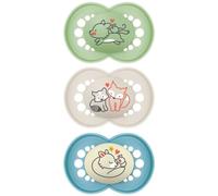 MAM, Original Blue Dummy 18+ Months (3 Pieces) Random Colour - Symmetrical and Anatomical Silicone Dummy - Baby Pacifier with Transport and Sterilisation Box