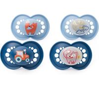 MAM Original Day & Night Dummies, 18-36M, 4 Pack, Orthodontic Design, Blue