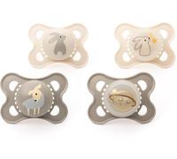 MAM Original Day & Night Soothers | 0-6 Months | 4 Pack | Includes 2X Glow in The Dark Dummies | Orthodontic Design | Baby Accessories | Pink (Various Designs)