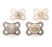 MAM Original Day & Night Soothers | 0-6 Months | 4 Pack | Includes 2X Glow in The Dark Dummies | Orthodontic Design | Baby Accessories | Pink (Variou