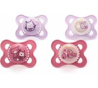 MAM Original Day & Night Soothers, 0-6 Months, 4 Pack, Pink/Purple