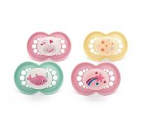 MAM Original Day & Night Soothers | 18-36 Months | 4 Pack | Includes 2X Glow in The Dark Dummies | Orthodontic Design | Baby Accessories | Blue (Vari