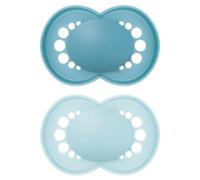 MAM Original dummy, tooth-friendly baby dummy made from sustainable and organic renewable materials, MAM SkinSoft silicone teat with dummy box, 6-16
