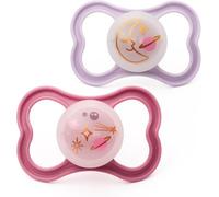 MAM Original Glow-in-the-Dark Dummies, 6-18M, 2 Pack, Orthodontic Design