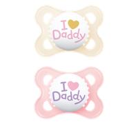 MAM Original I Love Daddy Pink & Beige Color 2-6m Pacifier - 2 pcs