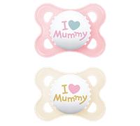 MAM Original I Love Mummy Pink & Beige Color 2-6m Pacifier - 2 pcs