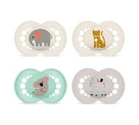 MAM Original Jungle Sil, 6-16 Mon, Pack of 4, Elephant/Leopard