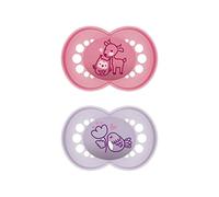 MAM Original latex dummies in a set of 2 dummies made from sustainable and renewable materials, baby dummy with symmetrical and orthodontic teat, 6-16 months, roe deer/bird