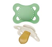 MAM Original Pure Pacifier, Climate Neutral MAM Natural Rubber Pacifier, Sustainable & Bio-Renewable Raw Materials, Sterilizer Case, Unisex, 0-6 Months, 2-Pack