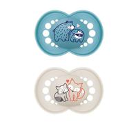 MAM Original Matte Baby Pacifier, Nipple Shape Helps Promote Healthy Oral Development, Sterilizer Case, 2 Pack, 6-16 Months, Boy,2 Count (Pack of 1)