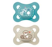 MAM Original Matte Baby Pacifier, Nipple Shape Helps Promote Healthy Oral Development, Sterilizer Case, Boy, 0-6 (Pack of 2)