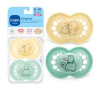 MAM Original Matte Baby Pacifier, Nipple Shape Helps Promote Healthy Oral Development, Sterilizer Case, 2 Pack, 6-16 Months, Unisex,2 Count (Pack of 1)