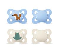 MAM Original Matte/Plain SIL, 0-6 Mon, Pack of 4, Fox/Frog