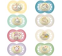 MAM, Original Night Dummy 18+ Months (2 Pieces) Random Colour - Symmetrical and Anatomical Silicone Dummy - Glow in the Dark Baby Dummy with Carry and Sterilisation Box