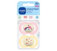 MAM Original Night Silicone Soothers 16+ Months Assorted Colours