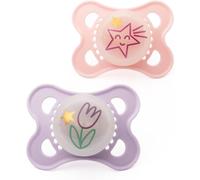 MAM Original Night Soothers | 0-6 Months | 2 Pack | Glow in the Dark | Comes in Dummy Steriliser Case | Sustainable Materials | Baby Accessories |