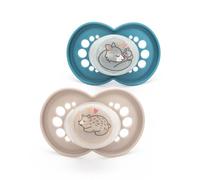 MAM Original Night Soothers | 16 Plus Months | 2 Pack | Glow in the Dark Dummies | Comes in Dummy Steriliser Case | Sustainable Materials | Baby Accessories | Blue (Various Designs)