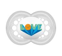 MAM Original S223 pacifier with latex sucker, for babies aged 16 months, neutral (2 pieces), with automatic sterilizer box, Spanish version, 16+ meses