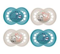 MAM Original Silicone Dummy 16+ months SkinSoft Silicone, 4 pieces - value pack Winter Dream, 2 travel boxes