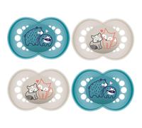 MAM Original Silicone Dummy 16+ months SkinSoft Silicone, 4 pieces - value pack Winter Dream, 2 travel boxes