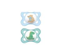 Mam Original Soother in Set of 2, Skinsoft Silicone with Pacifier Holder, 2-6 Months, Assorted Models, 1 Piece