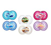 MAM Original Soothers, 16+ Months, Pack of 6, Nipple Shape Promotes Healthy Mouth Development, Unisex Value Pack