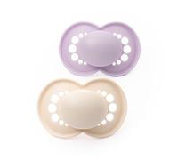 MAM Original Soothers | 18-36 Months | Pack of 2 | Comes in Dummy Steriliser Box | Sustainable Materials | Baby Accessories | Pink (Various Designs)