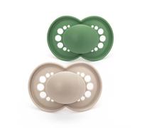 MAM Original Soothers | 16 Plus Months | Pack of 2 | Comes in Dummy Steriliser Box | Sustainable Materials | Baby Accessories | Cream (Various Designs)