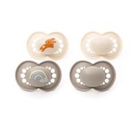 MAM Original Soothers | 6-18 Months | 4 Pack | Sustainable Materials | Baby Accessories | Beige (Various Designs)