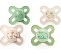 MAM Original Start Day & Night Soothers | 0-2 Months | 4 Pack | Includes 2X Glow in The Dark Dummies | Orthodontic Design | Baby Accessories | Pink (Various Designs)