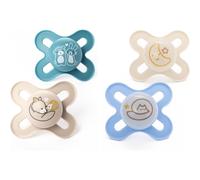 MAM Original Start Day & Night Soothers | 0-2 Months | 4 Pack | Includes 2X Glow in The Dark Dummies | Orthodontic Design | Baby Accessories | Beige (