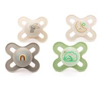 MAM Original Start Day & Night Soothers | 0-2 Months | 4 Pack | Includes 2X Glow in The Dark Dummies | Orthodontic Design | Baby Accessories | Pink (