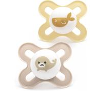 MAM Original Start Soothers | 0-2 Months | 2 Pack | Newborn Dummies | Comes in Dummy Steriliser Case | Sustainable Materials | Baby Accessories for N