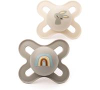 MAM Original Start Soothers | 0-2 Months | 2 Pack | Newborn Dummies | Comes in Dummy Steriliser Case | Sustainable Materials | Baby Accessories for