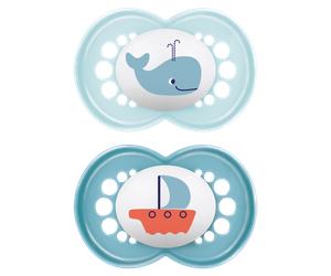 MAM Original Whale & Sailboat Design 18-36+m Pacifier - 2 pcs