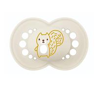 MAM Pacifier, from 6 Months, with Symmetrical, Flat and Flexible Silicone Teat, Easy Acceptance, with self-sterilizing Box, Original, Neutral matt, Pack of 2