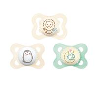 MAM Pacifiers 0-6 Months (1 Original, 1 Air + 1 Night), Best for Breastfed Babies, Glow in The Dark Pacifier, Unisex, 3 Count